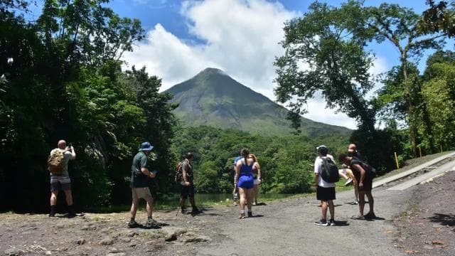 Afternoon Arenal Volcano and Natural Hot Springs River
