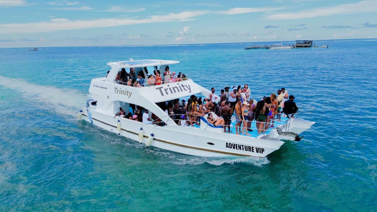 Party boat in catamaran trinity| snorkeling| private beach