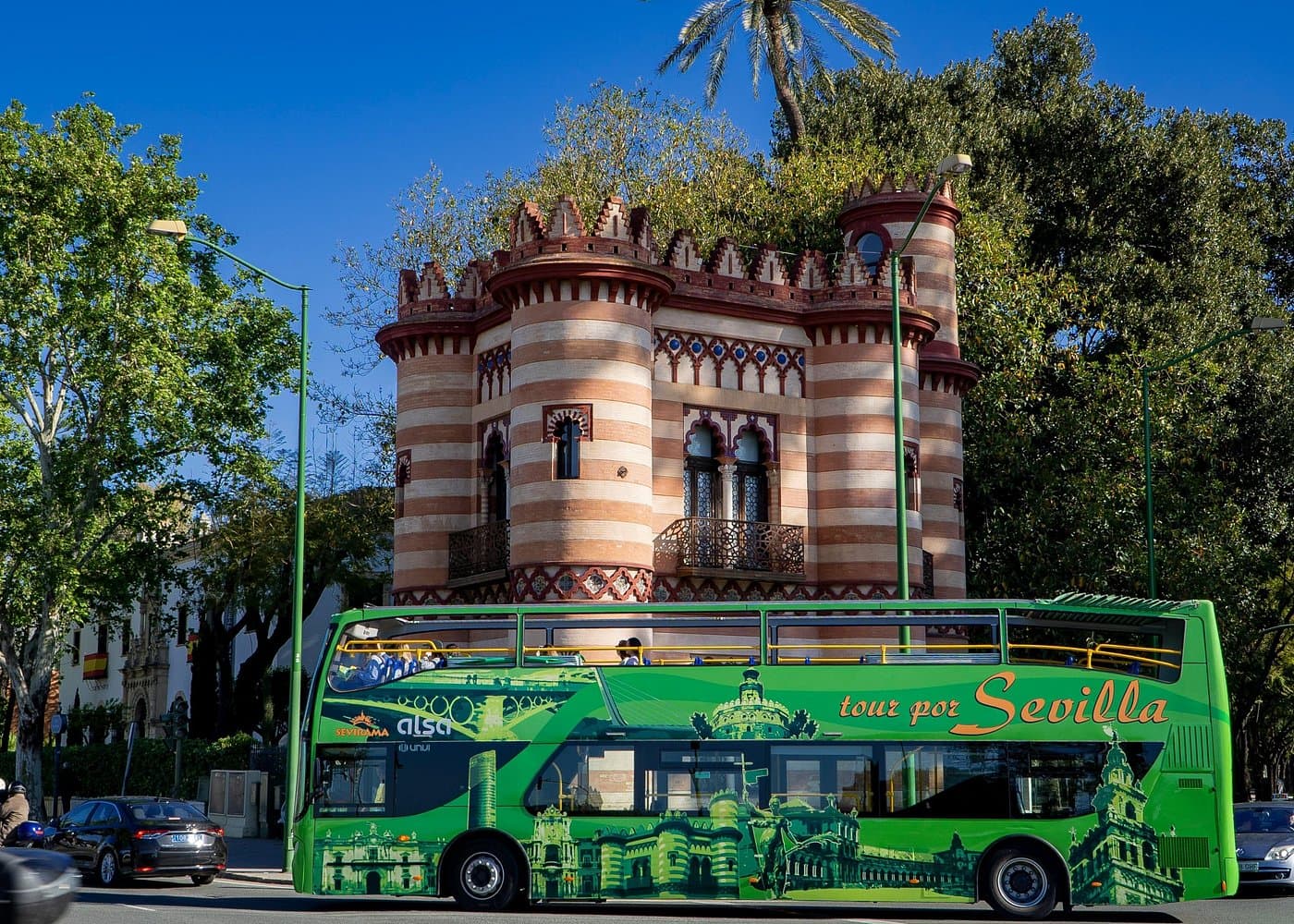 Tourist bus tour of Seville