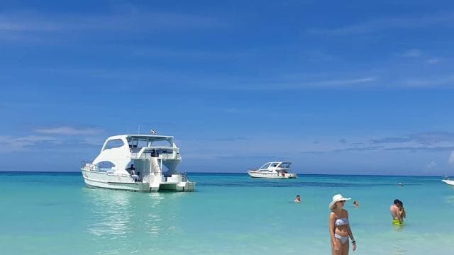 From Punta Cana: Saona and Mano Juan Day Trip by Catamaran