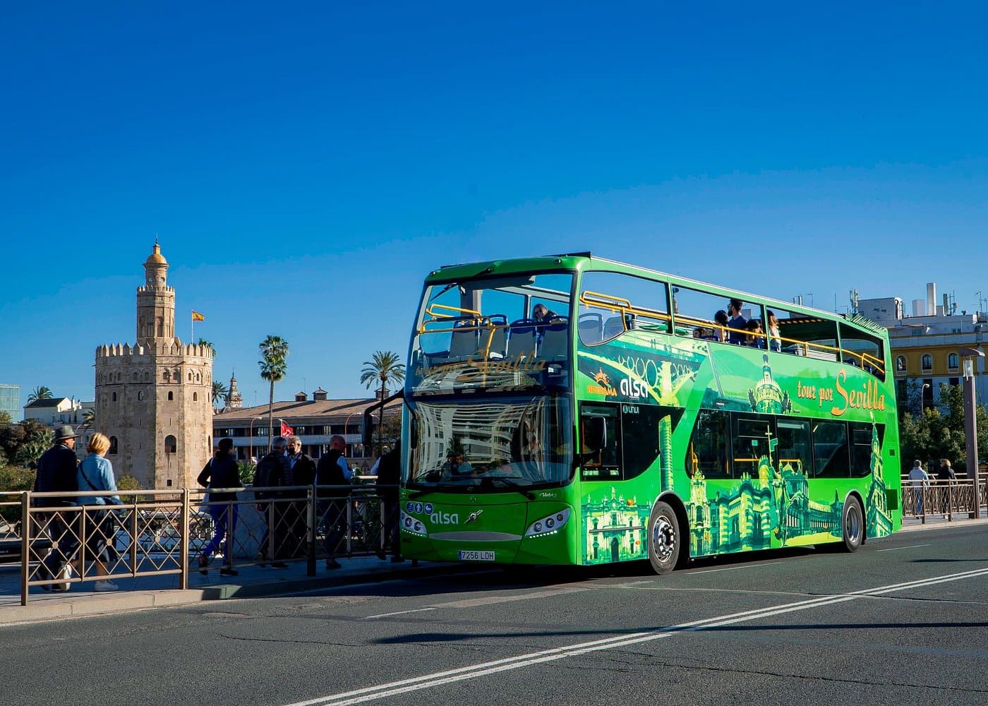 Tourist bus tour of Seville