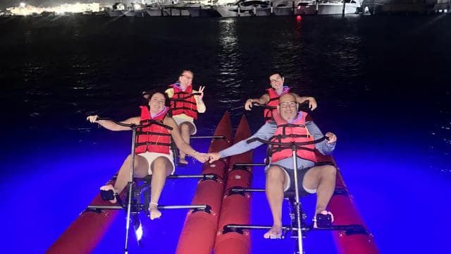 San Juan: LED Night Tour Chiliboat Waterbike, Condado Lagoon