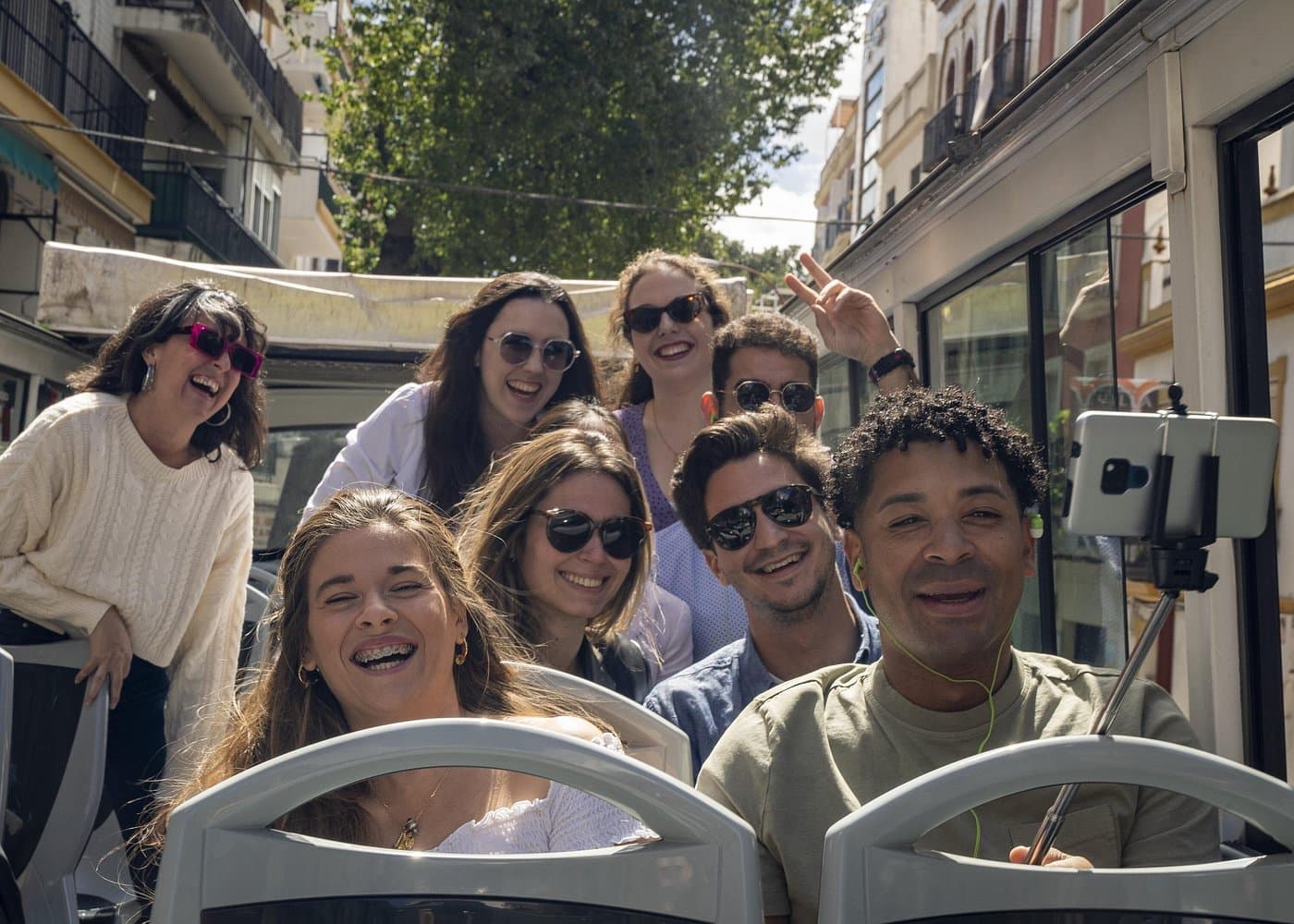 Tourist bus tour of Seville