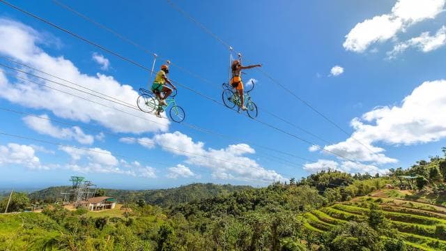 From San Juan: Zipline & Toro Bike Tour with Transportation
